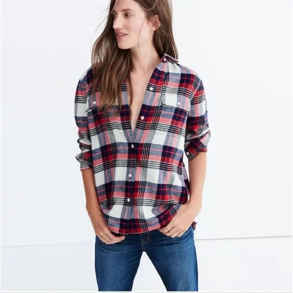 Madewell Flannel Classic Ex-Boyfriend Shirt in Drayton Plaid